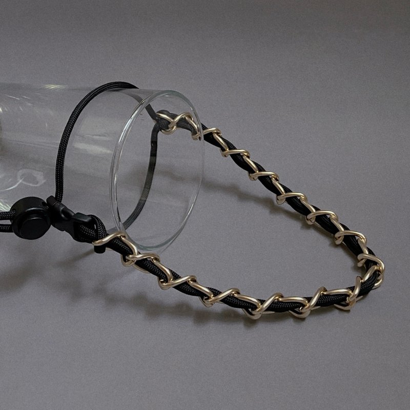 Lite Plus | 加长伸缩饮料提绳 饮料杯袋 伞绳杯袋 环保杯袋 - 随行杯提袋/水壶袋 - 尼龙 黑色