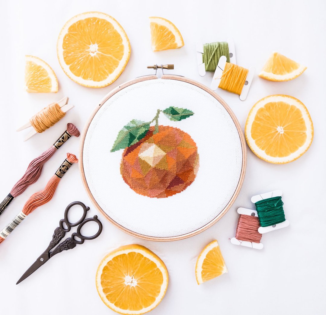 Orange Cross Stitch PDF Pattern 十字繡 - 编织/刺绣/羊毛毡/裁缝 - 其他材质 