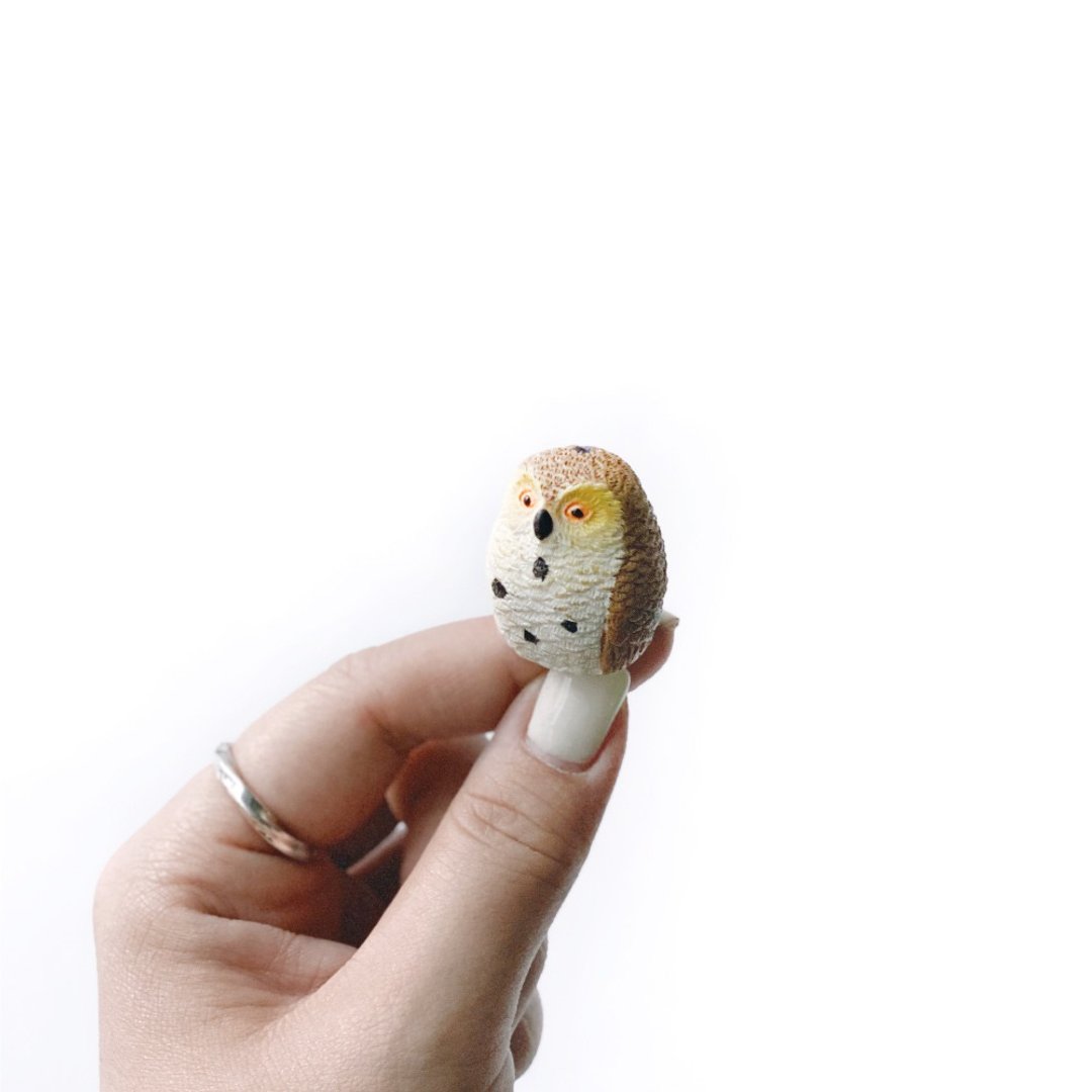 (现货) 盆栽装饰 聪明猫头鹰摆饰 微景观插饰 - 摆饰 - 树脂 卡其色