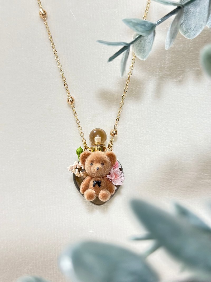 樱花 立体真花 18KGP项链 - 项链 - 植物．花 咖啡色