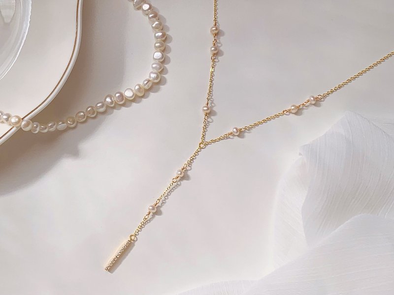 微光珍珠系列 | 絮语 - 项链 - 珍珠 金色