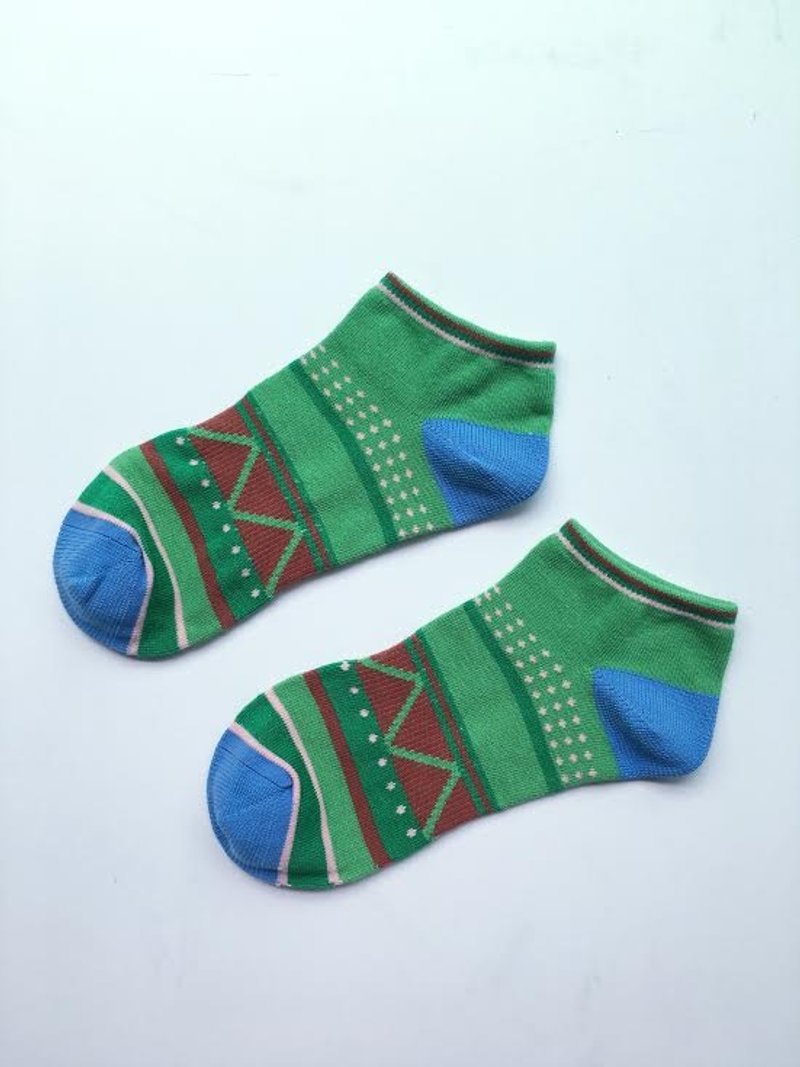 GillianSun Socks Collection【NEW 船型袜】B1609GN_MEN - 袜子 - 棉．麻 绿色