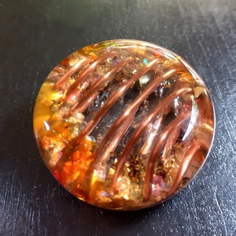 阿赛斯特莱石奥刚随身盘 | 附绒袋 | 消除能量阻碍 - 其他 - 水晶 金色