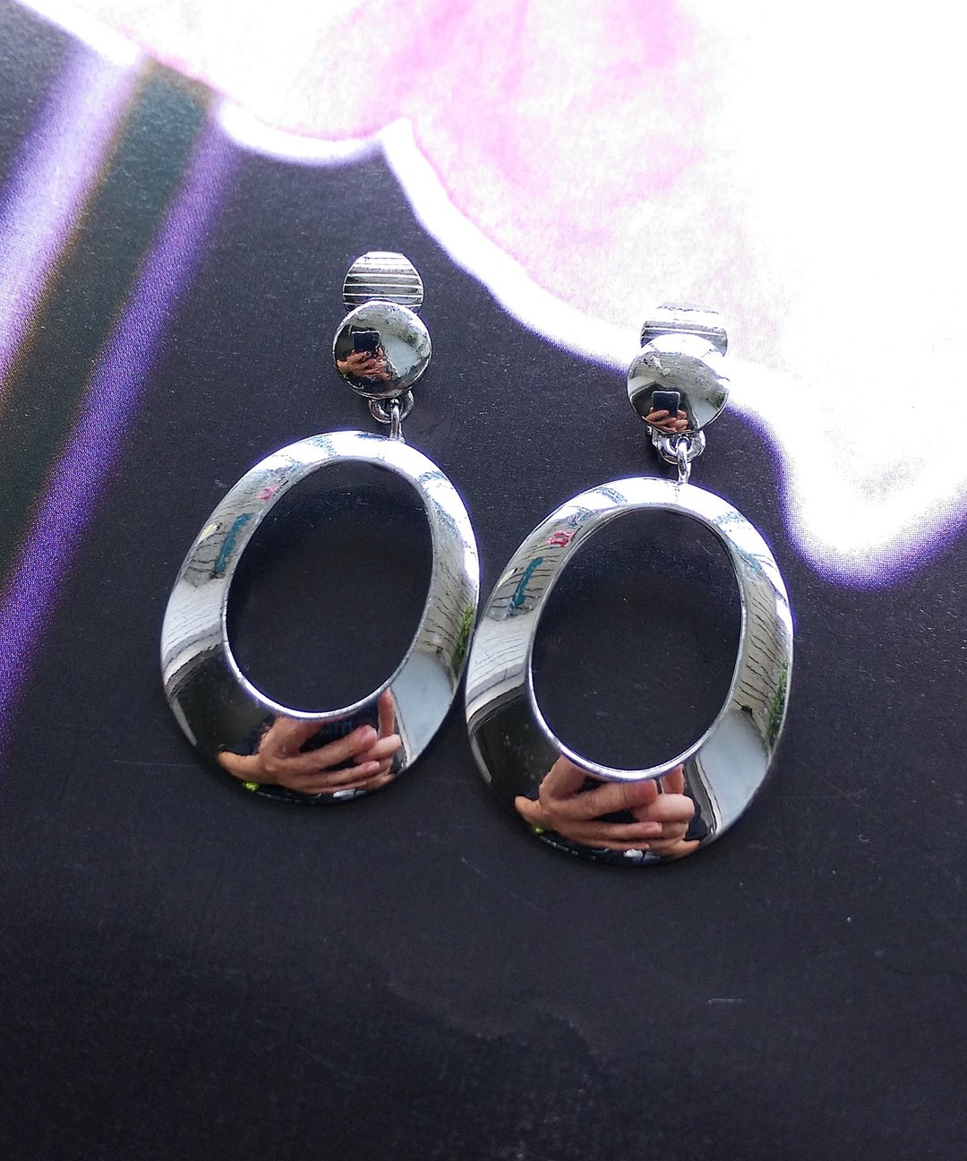 Vintage Jewelry 西洋古董饰品 TRIFARI 银色调 环圈 夹式耳环 - 耳环/耳夹 - 其他金属 金色