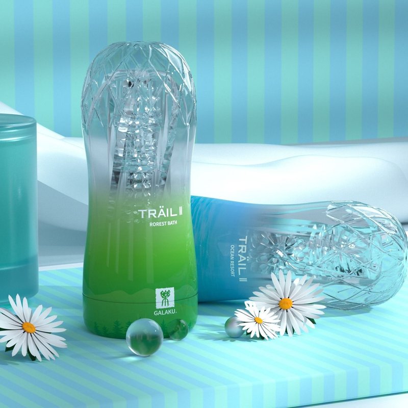 GALAKU-TRAIL II 立体通道自慰训练杯 情趣用品 自慰器 送润滑液 - 情趣用品 - 硅胶 透明
