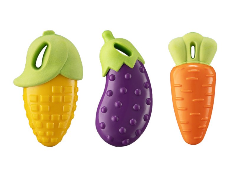 【蔬菜咬咬乐】中小型犬/耐咬磨牙发声玩具 - 玩具 - 硅胶 多色