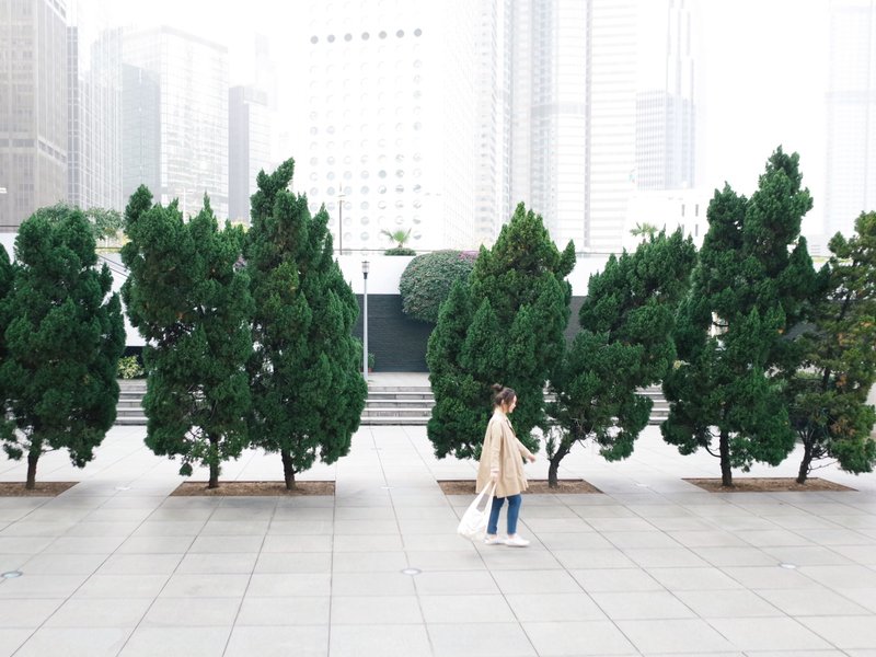 连袖长外套 卡其色 - 蓝点 - 女装休闲/机能外套 - 棉．麻 卡其色