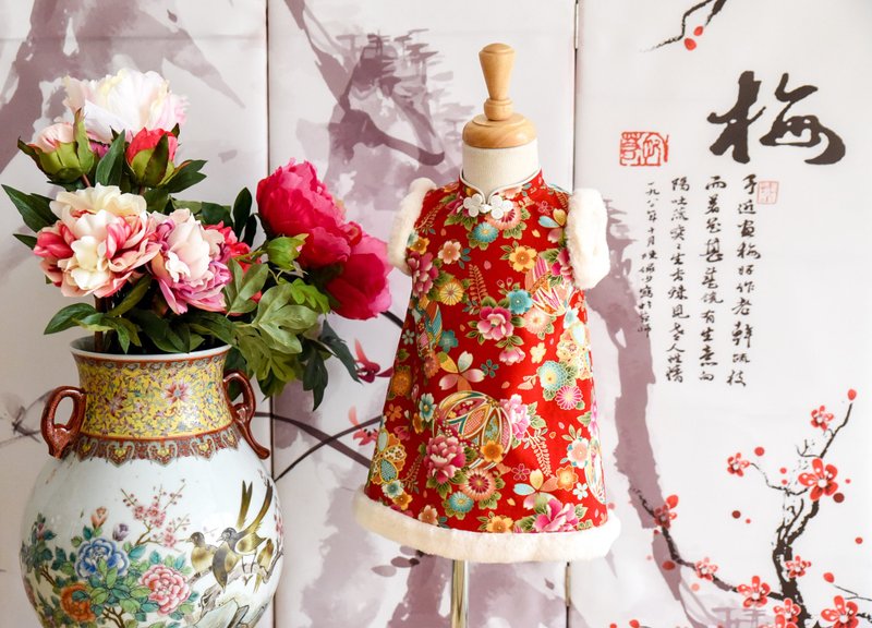 限量特价 冬天款旗袍 牡丹红 - 其他 - 棉．麻 红色