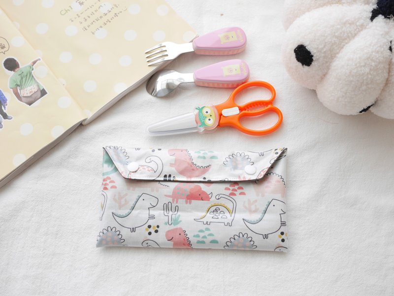 防水环保餐具袋 宝宝餐具袋 食物剪可放 恐龙款 - 儿童餐具/餐盘 - 防水材质 粉红色