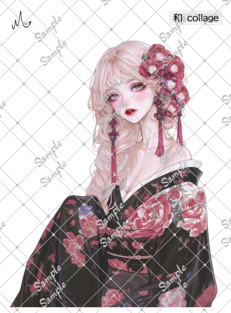 原创人物贴纸 和风系列 期间限定至1月10日 - 贴纸 - 纸 