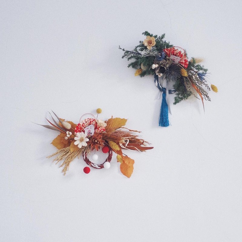 订制化干燥永生花注连绳-春节花礼 mini size - 墙贴/壁贴 - 植物．花 