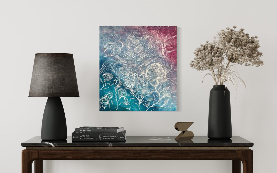海浪花-手绘原画艺术作品 - 海报/装饰画/版画 - 颜料 蓝色