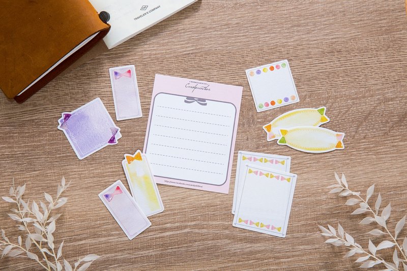 蝴蝶结造型标签贴纸(可书写) - 贴纸 - 纸 