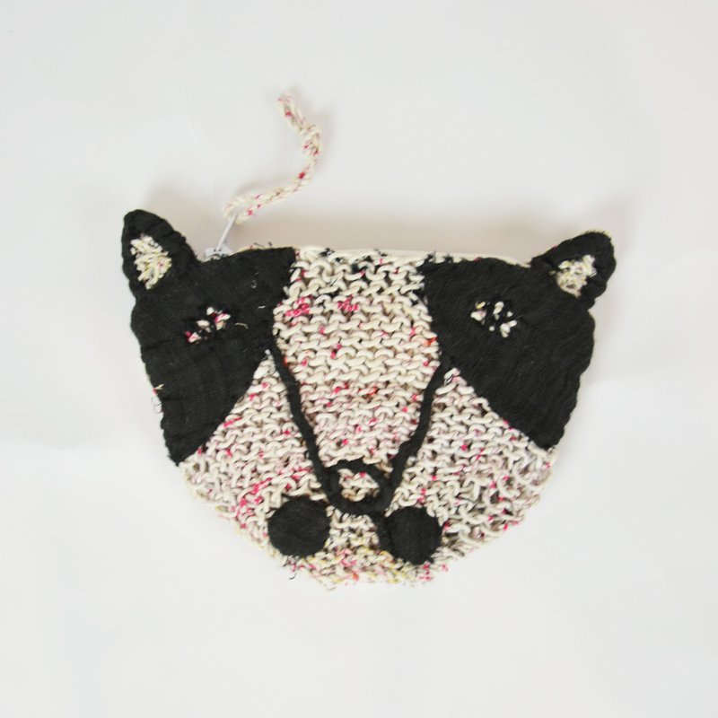 森林好伙伴-猫店长皮皮零钱包-公平贸易 - 零钱包 - 棉．麻 白色