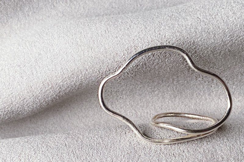 云梦-小 - 戒指 - 纯银 银色