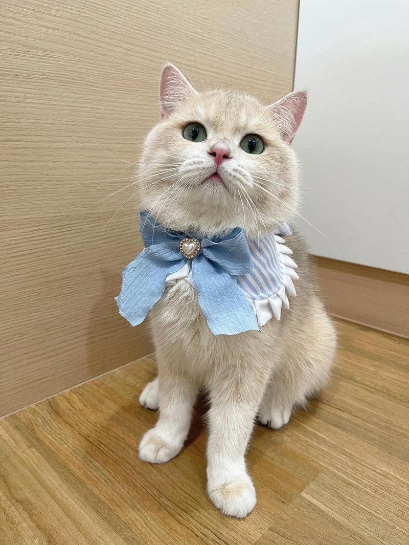 狗和猫的围巾，蓝色调型号 - 项圈/牵绳 - 棉．麻 多色