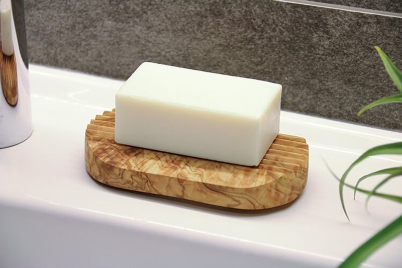 整块橄榄木 皂盘 浪形排水沟槽 防软烂 - 收纳用品 - 木头 橘色