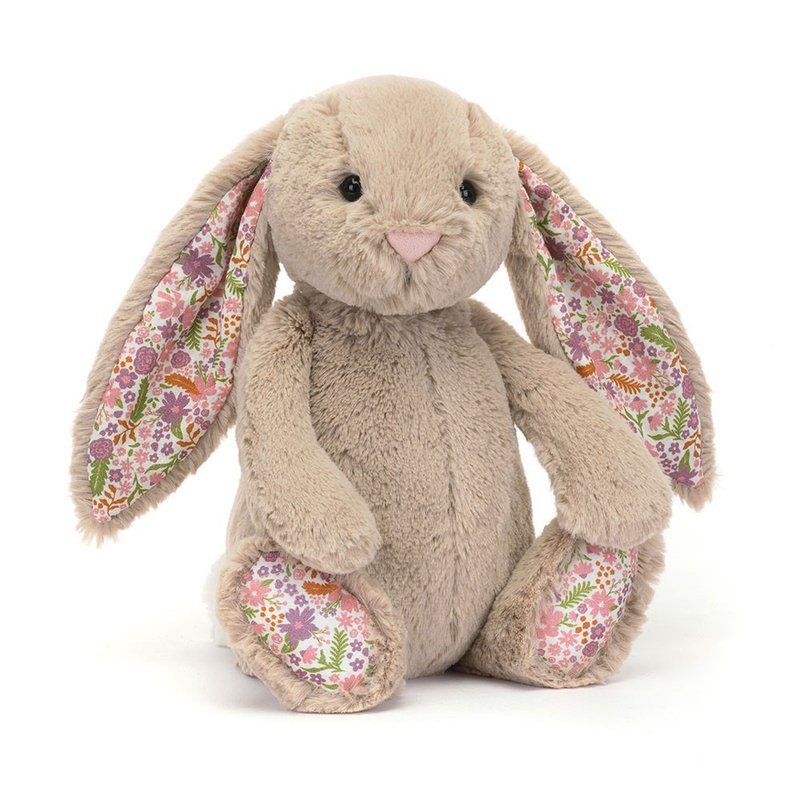 Blossom Beige Bunny Petal 碎花拿铁灰兔 Petal 31cm - 玩偶/公仔 - 聚酯纤维 灰色