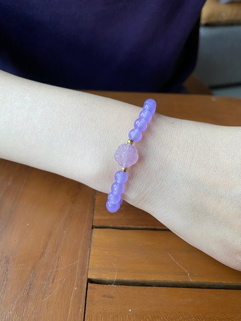 紫玉髓紫萤石手錬手串 - 手链/手环 - 水晶 紫色