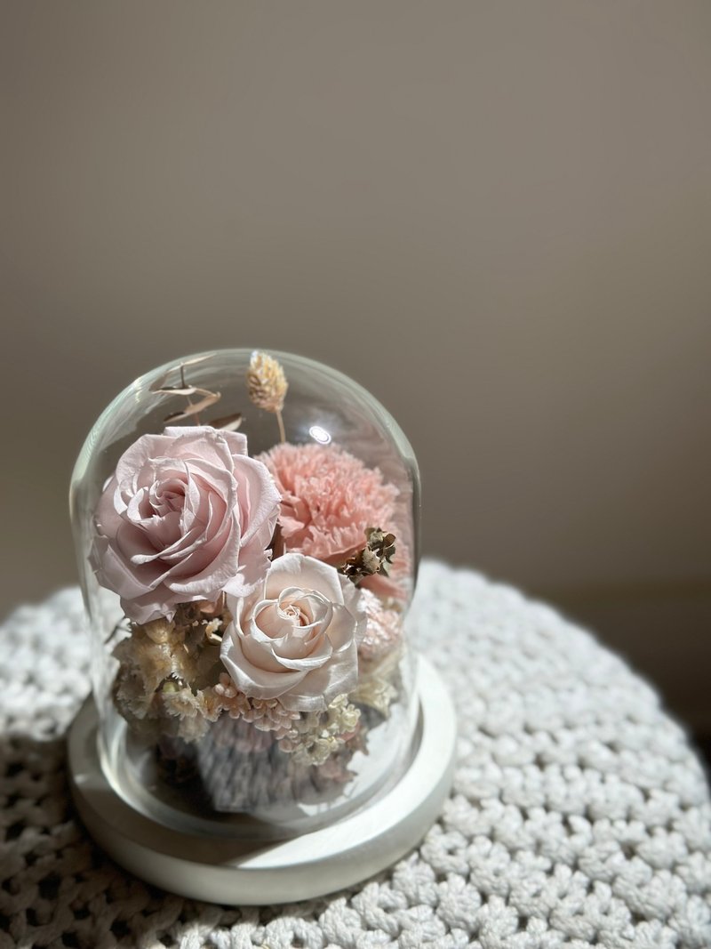 永生花玫瑰 康乃馨 玻璃罩 永生花礼 母亲节礼物 送礼 代写卡片 - 干燥花/捧花 - 植物．花 