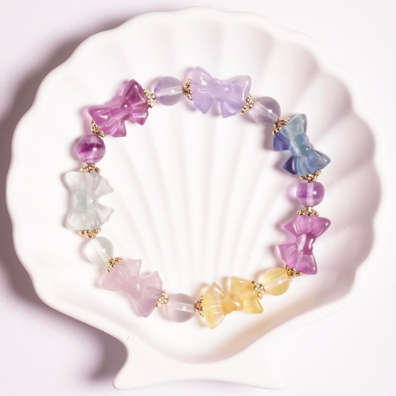 心结-多彩萤石特色雕刻手串 - 手链/手环 - 宝石 多色
