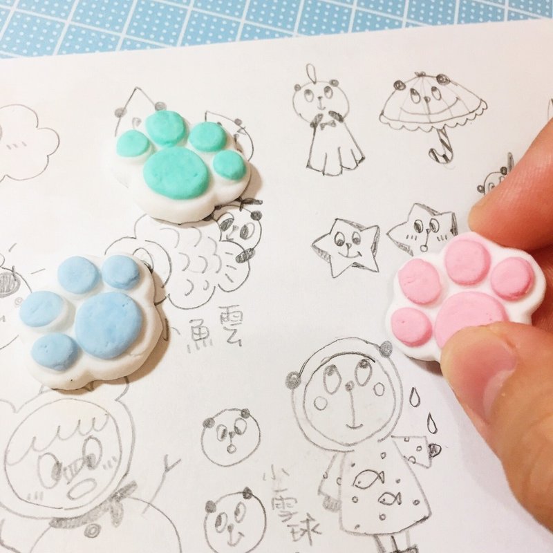 彩色小肉球造型橡皮擦（单售） ((满600随机送神秘小礼物)) - 其他书写用品 - 粘土 多色