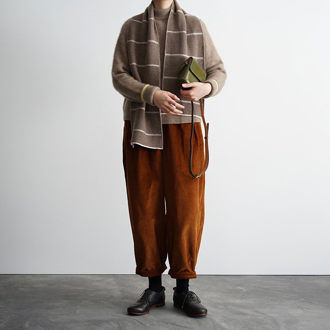 Corduroy Trousers - 女装长裤 - 棉．麻 咖啡色