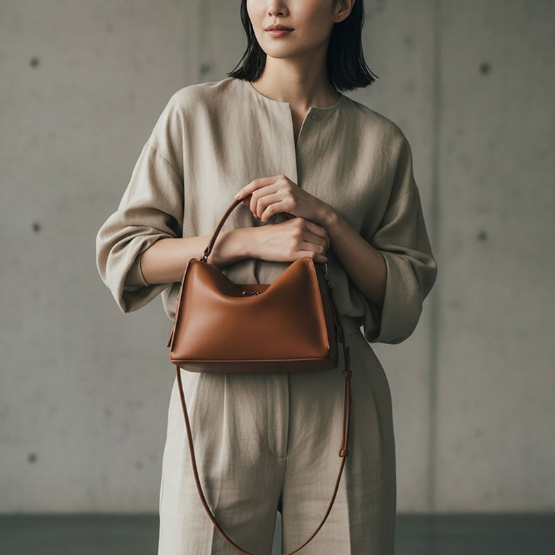 Valley Cube M Shoulder Bag 焦糖棕-侧背包/斜背包 - 侧背包/斜挎包 - 真皮 咖啡色