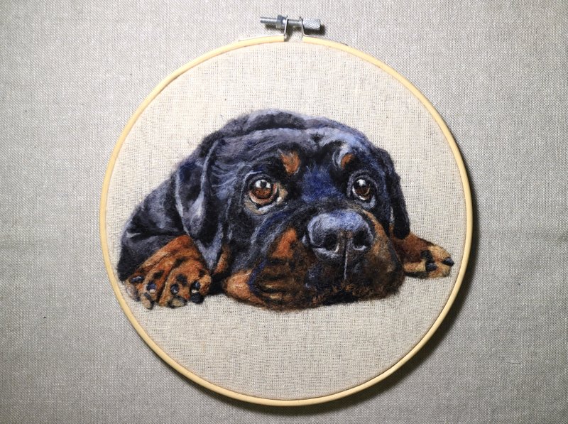 宠物拟真羊毛毡画挂饰-定制化狗狗 - 吊饰 - 羊毛 