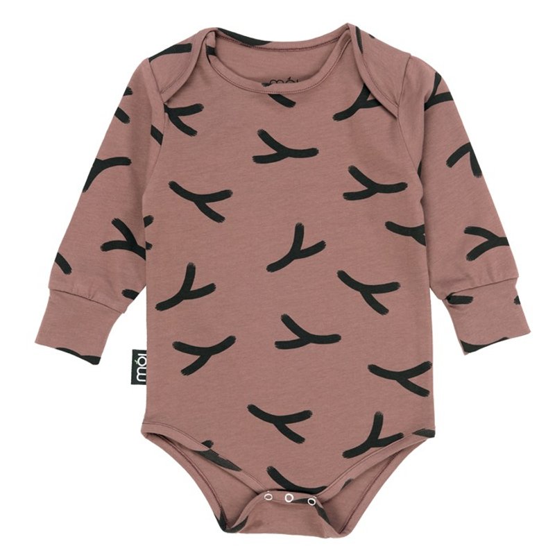 Moi Kids 冰岛有机棉童装婴幼儿包屁衣新生儿至18个月 砖红色 - 包屁衣/连体衣 - 棉．麻 红色