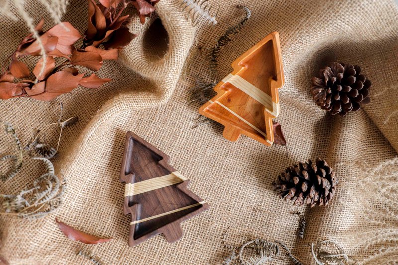 圣诞 小物收纳盒 玄关置物盒 零钱盒 交换 礼物 装饰 加桃花 - 收纳用品 - 木头 红色