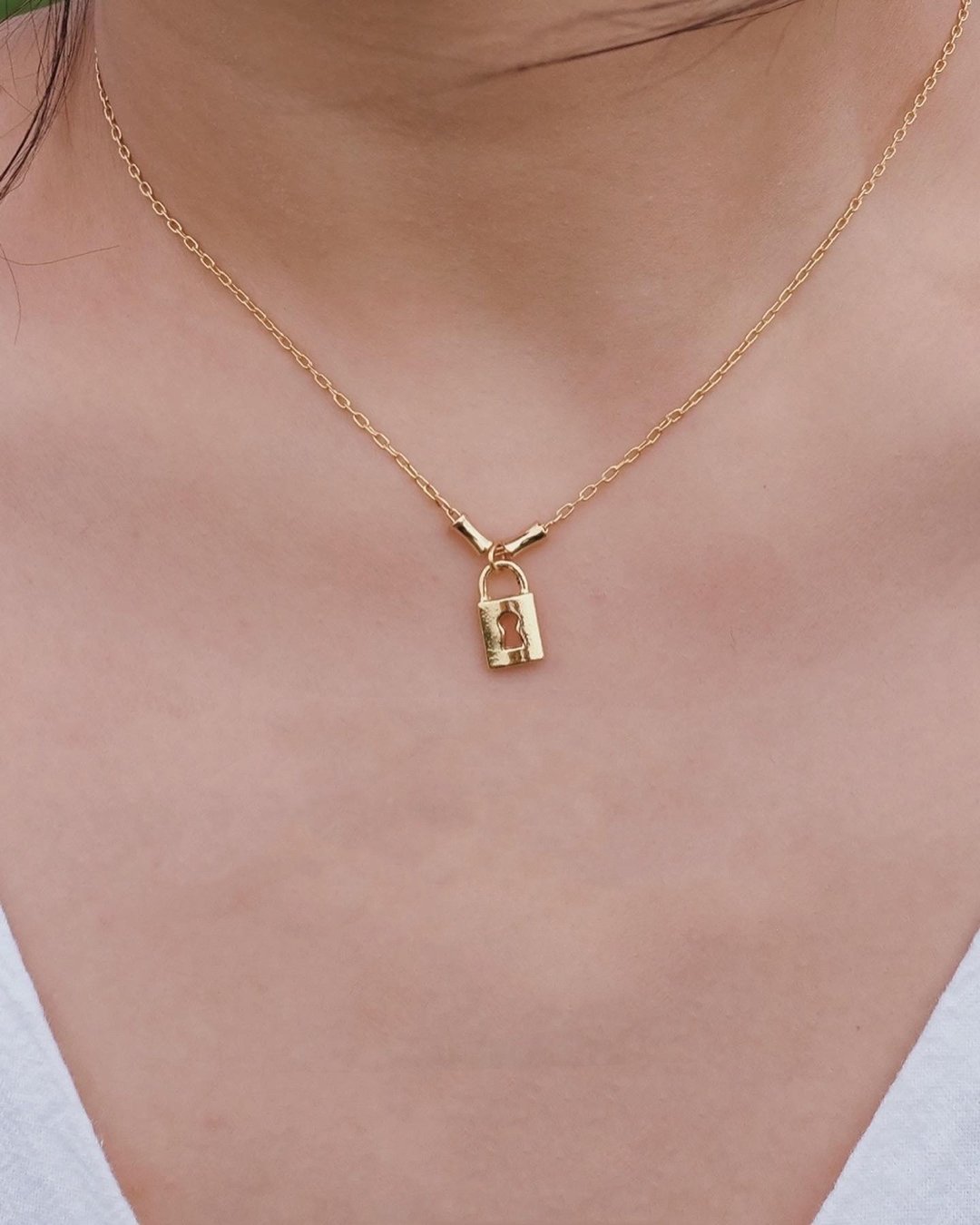 SYUAN JEWELRY | The Journey of Life Lock — 镀18K锁头项链 - 项链 - 其他金属 