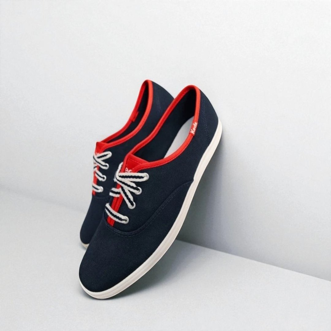 Keds CHAMPION CANVAS 经典帆布休闲鞋 蓝红 9243W234341 - 女款休闲鞋 - 其他材质 
