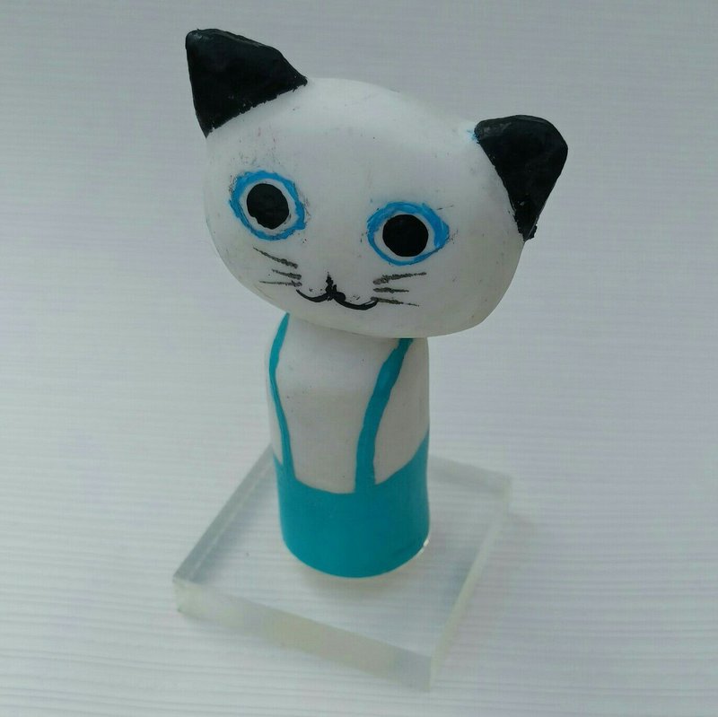 玩偶, 麦克猫/ 居家气氛布置/ 手工制作 - 玩偶/公仔 - 树脂 白色