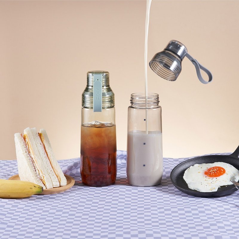 【WOKY沃厨】ECOZEN透明瓶600ml(6色可选)-附弹跳粗吸管 - 水瓶/水壶 - 塑料 