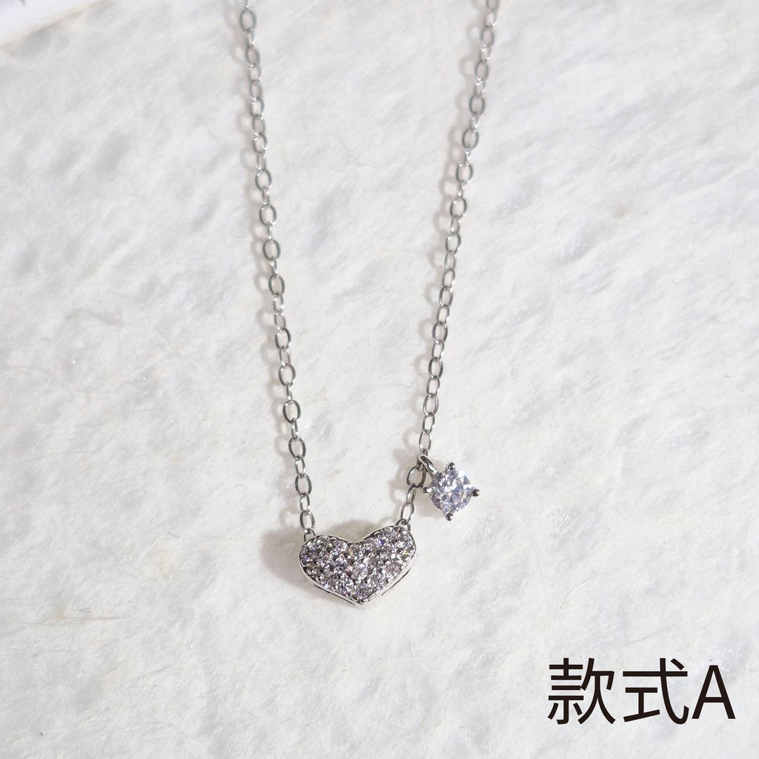 【福袋】小巧奢华福袋(项链+耳环) 925手工银饰 - 项链 - 银 银色