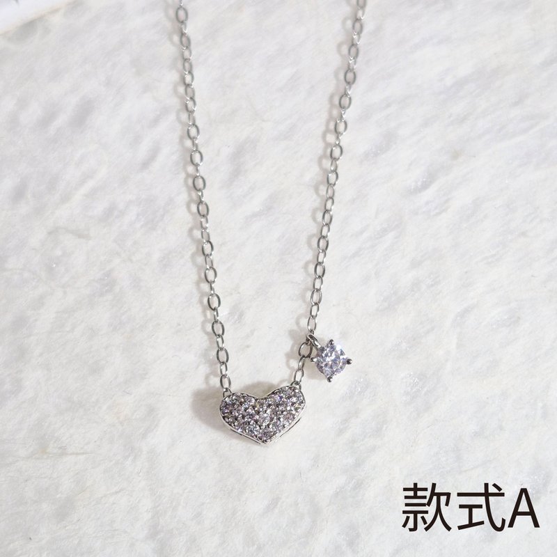 【福袋】小巧奢华福袋(项链+耳环) 925手工银饰 - 项链 - 银 银色