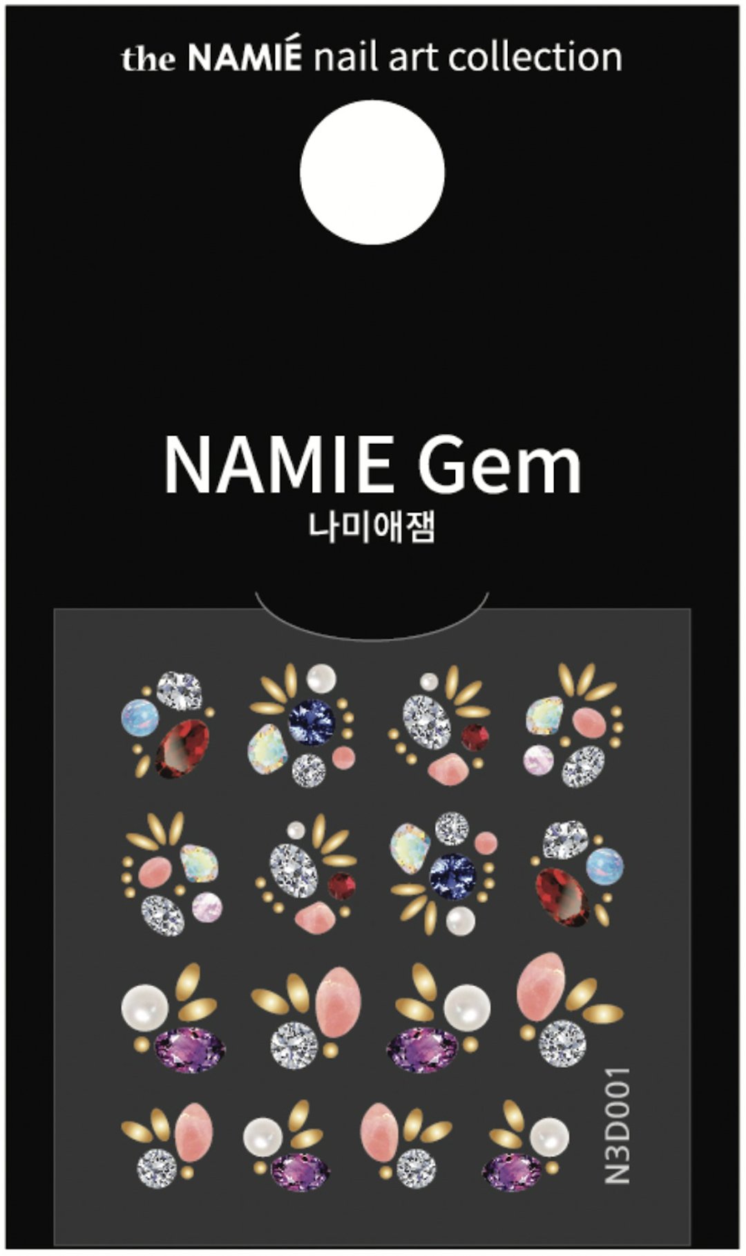 【专业用】NAMIE Gem 3D美甲装饰艺术贴纸 001-009 - 指甲油/指甲贴 - 纸 金色