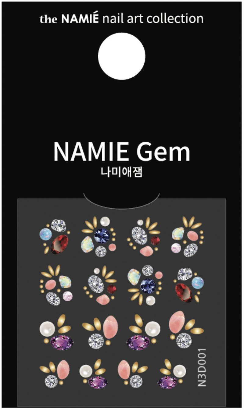 【专业用】NAMIE Gem 3D美甲装饰艺术贴纸 001-009 - 指甲油/指甲贴 - 纸 金色