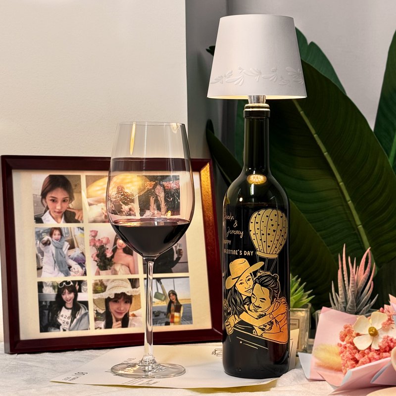 情侣人像订制雕刻红酒 浪漫氛围酒塞灯 情人节定制化礼物 送女友 - 酒类 - 玻璃 