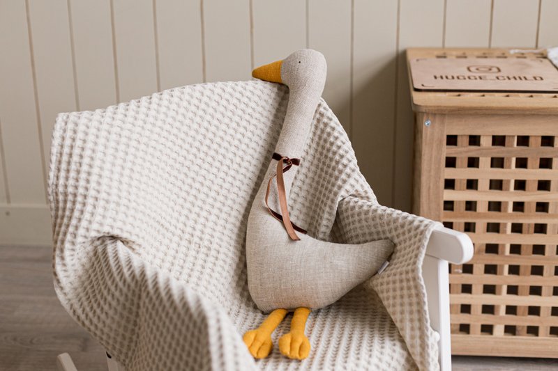 Animal toys for baby, Natural soft toy, Animal rag doll, Textile decor nursery - 玩具/玩偶 - 环保材料 灰色