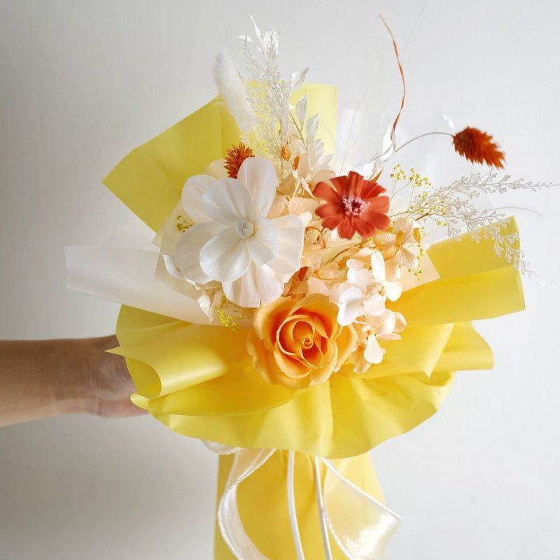 永生花花束~活力橘 l  l - 干燥花/捧花 - 其他材质 