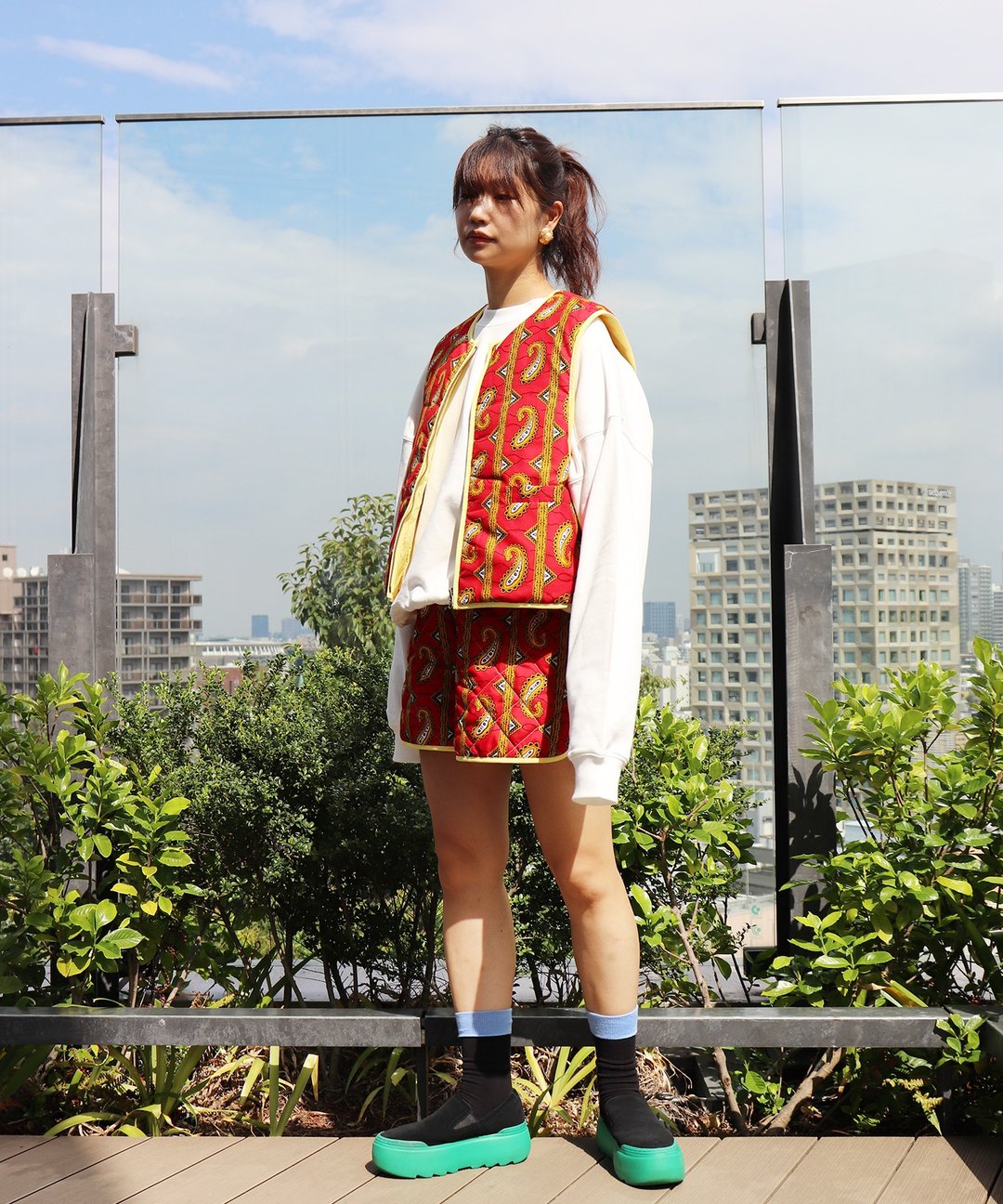 AFRICA REVERSIBLE PADDED VEST(PAISLEY PARK) - 女装背心 - 聚酯纤维 红色