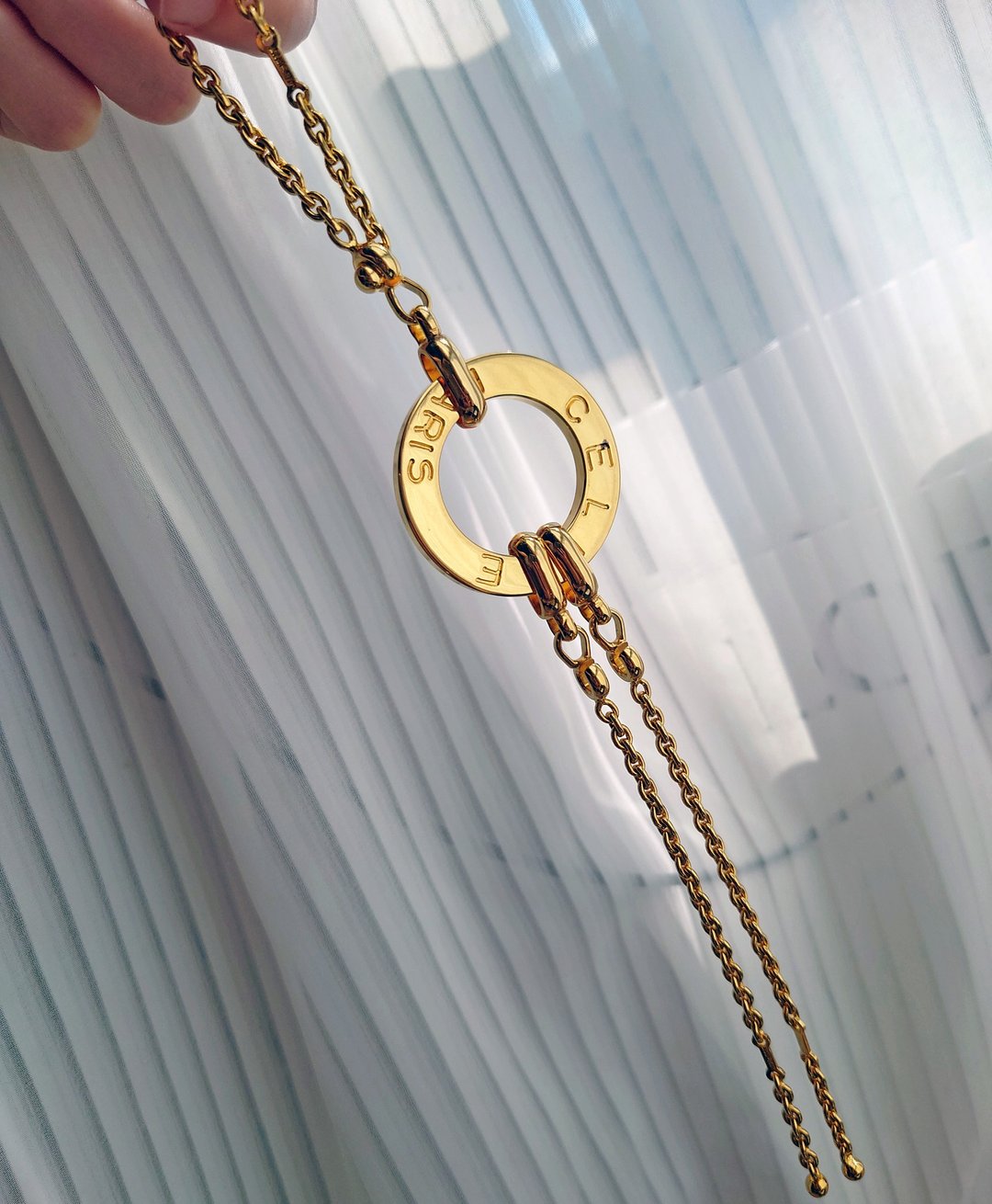 中古真品 CELINE 金环链条包包挂饰挂件车匙圈锁匙扣钥匙扣钥匙圈 - 其他 - 纯银 银色