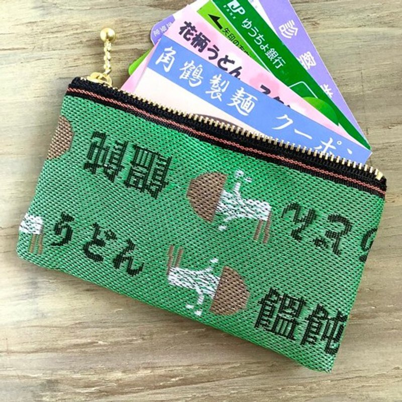 Mini pouch [Udon] Tatami-rimmed coin purse Card case Green udon bowl - 化妆包/杂物包 - 其他材质 绿色
