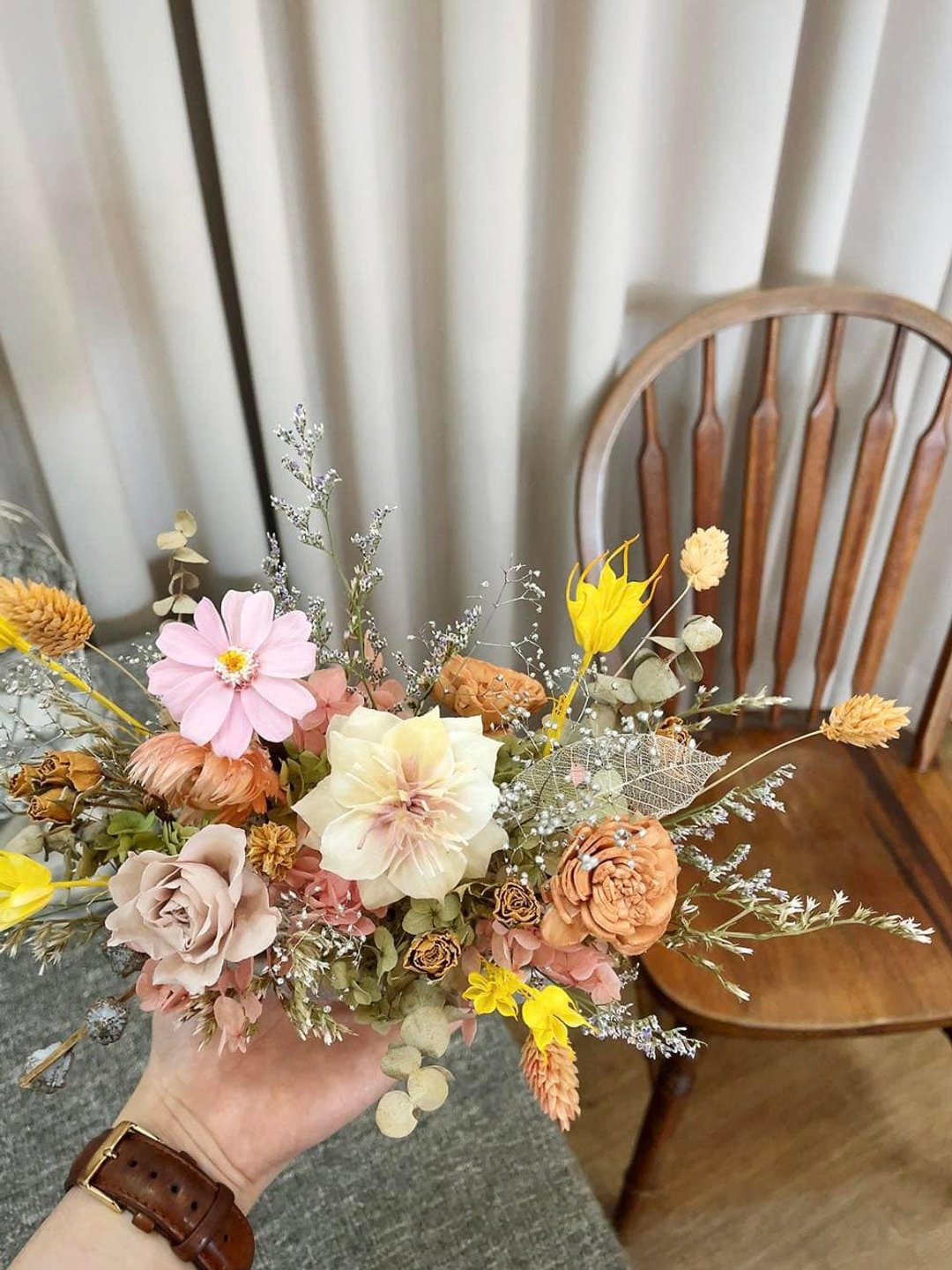 干燥永生花桌花【春日部】花盆 开幕桌花 结婚 乔迁花盆 桌花 - 干燥花/捧花 - 植物．花 