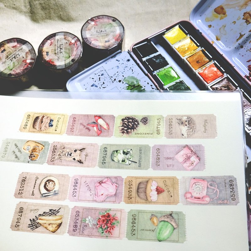 票券纸胶带 (2cm) - 纸胶带 - 纸 