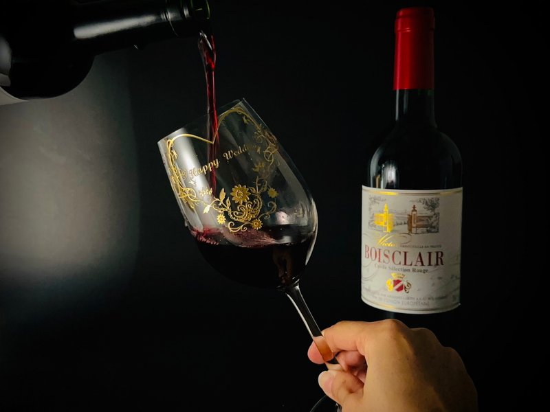 玻璃雕刻情人对杯组 - 酒杯/酒器 - 玻璃 金色
