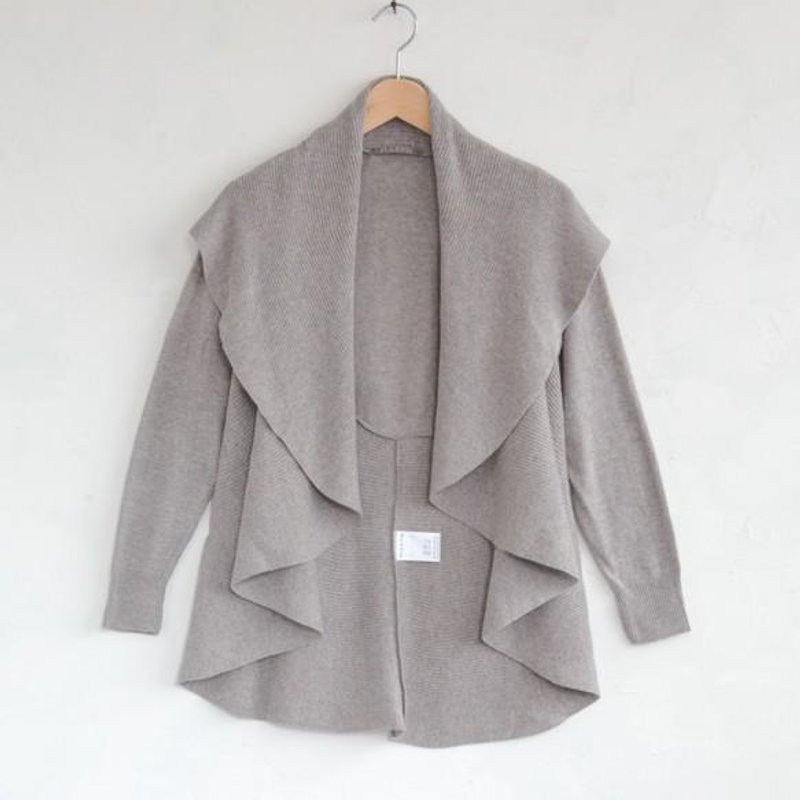 草木染圆形线条针织外套 矢车附子染 - 女装针织衫/毛衣 - 棉．麻 灰色