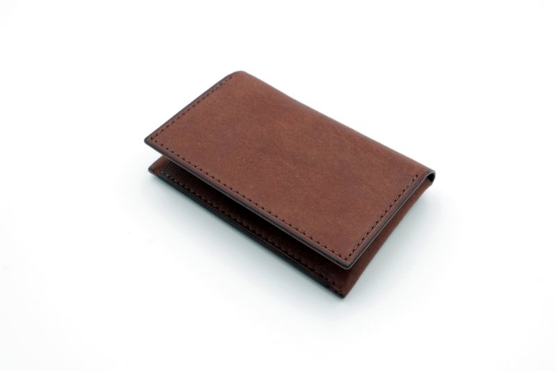 【订制商品】意大利皮革名片夹 巧克力色 ORIGIN series - 名片夹/名片盒 - 真皮 咖啡色